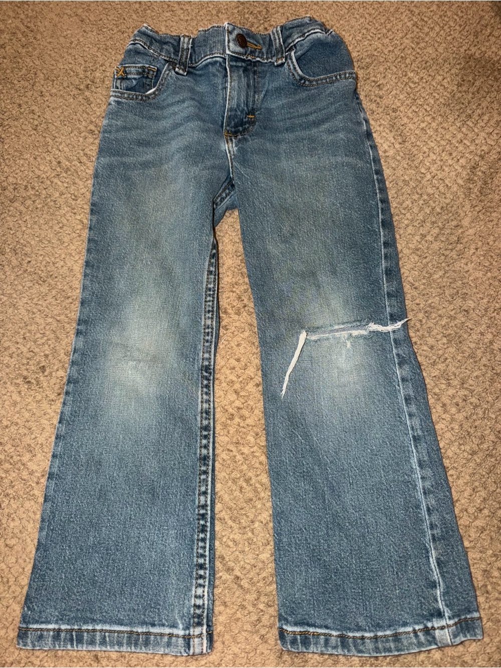 Wrangler Boy’s Medium Wash Bootcut Distressed Jeans - 5 Regular
